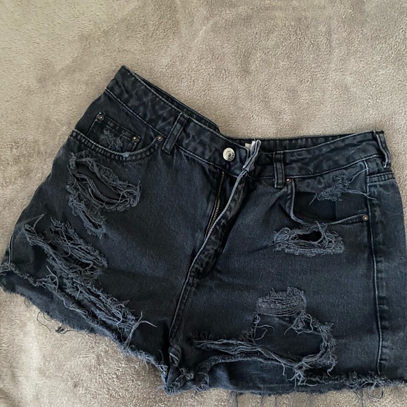 Black denim shorts - Topshop - Picture 1 of 3